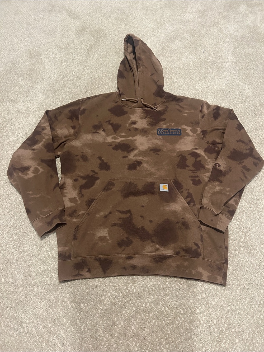 Carhartt Brown Tie-Dye Pullover Hoodie